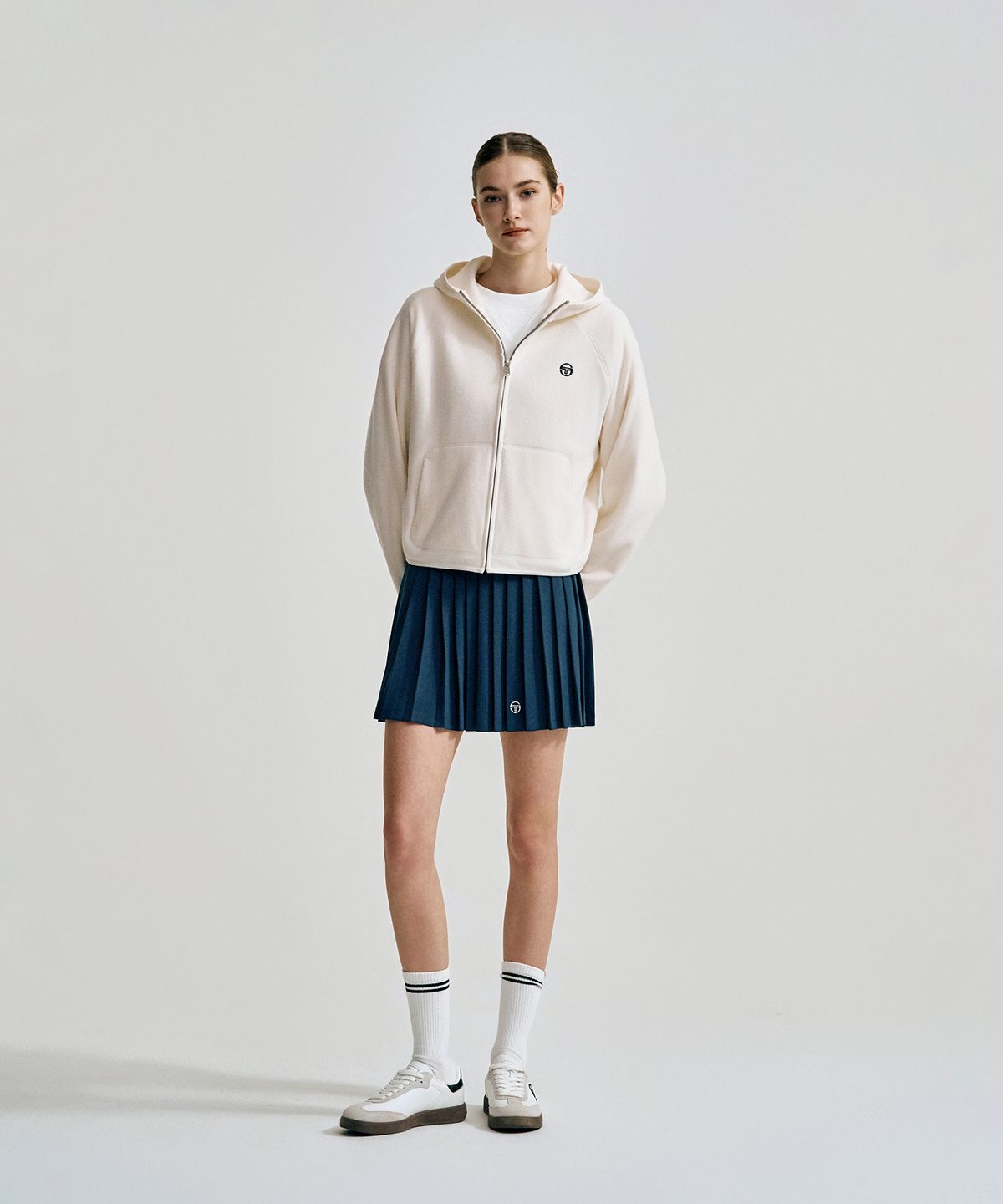 세르지오 타키니(SERGIO TACCHINI) W 쿠쉬웜 플리스 후드집업 (Ivory)