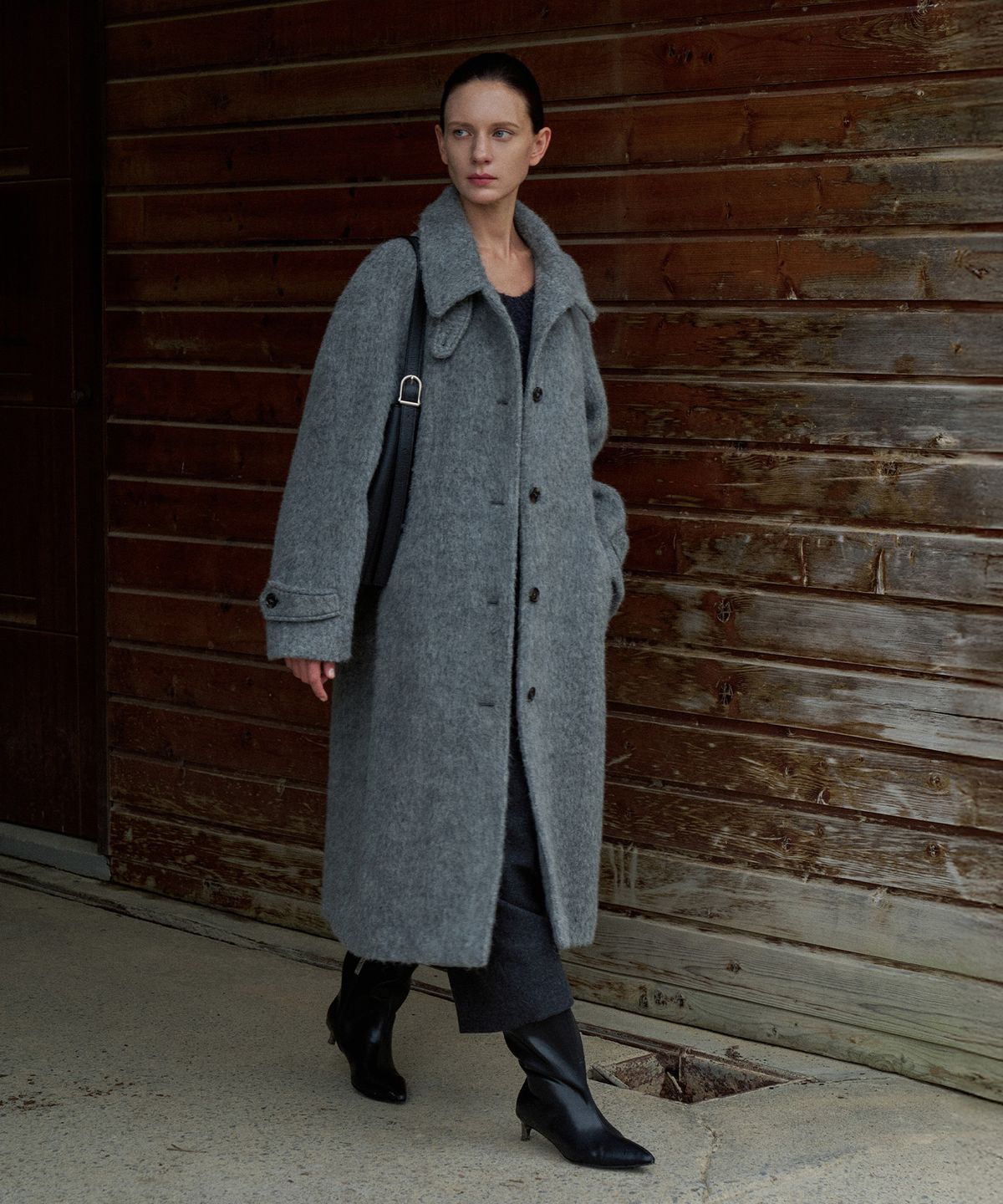 라메레이(LAMEREI) Alpaca Balmacan Long Coat[LMBEWICT705]-2color