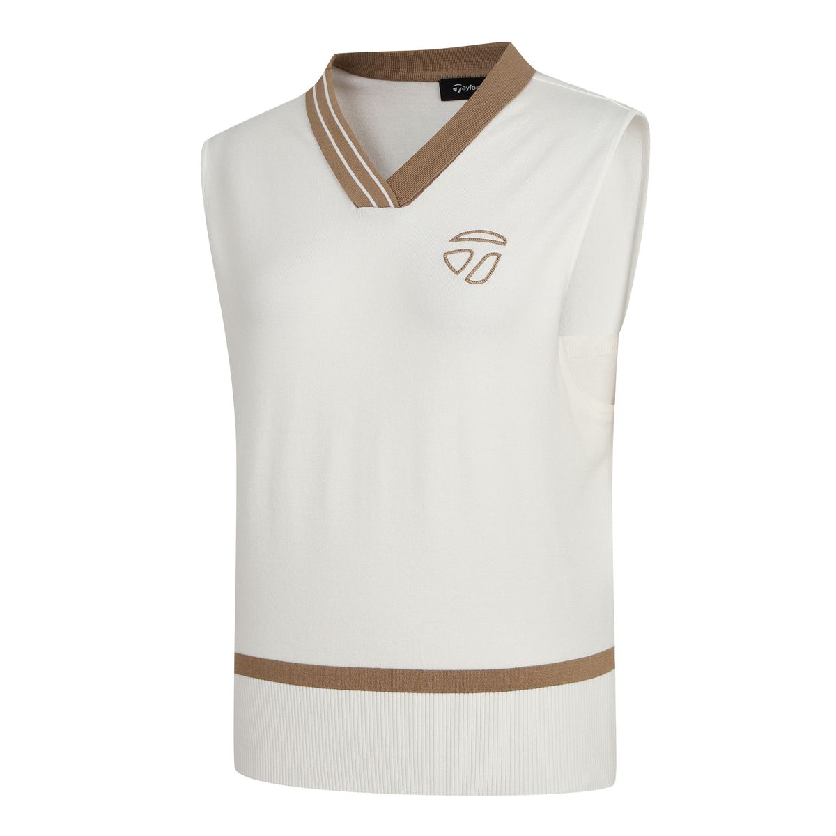 테일러메이드 어패럴(TAYLORMADE APPAREL) 여성 배색 브이넥 니트 베스트 TSO-71HG22-101