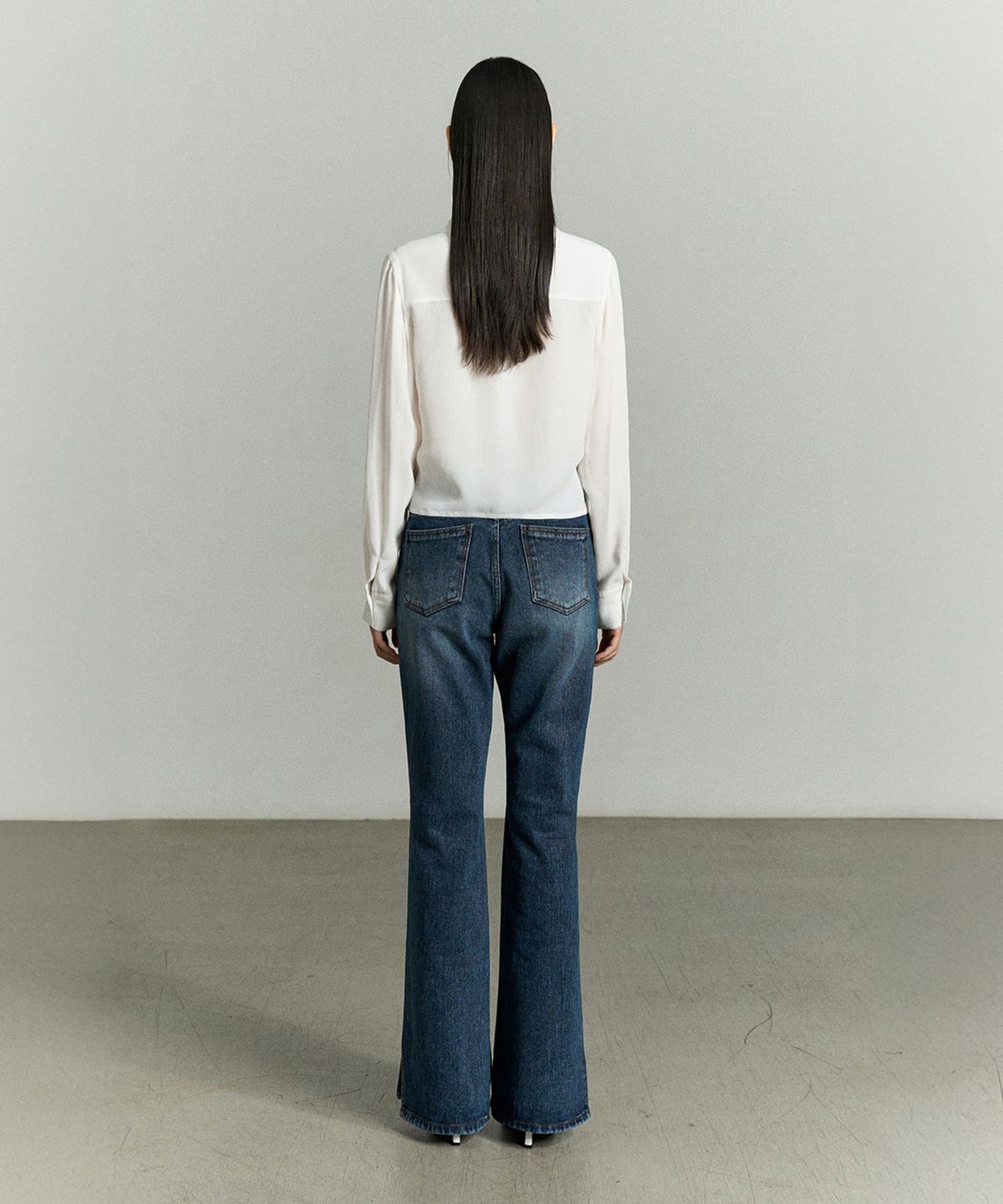 리이(RE RHEE) FRONT-TIE LAYERED SHIRT BLOUSE WHITE