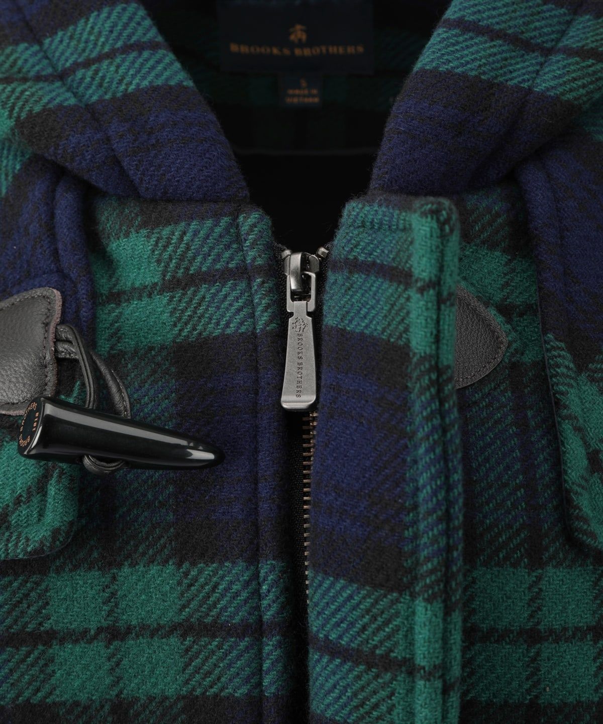 브룩스 브라더스(BROOKS BROTHERS) 울 블랙와치 더플 코트 (네이비) (BBCDMNF401)