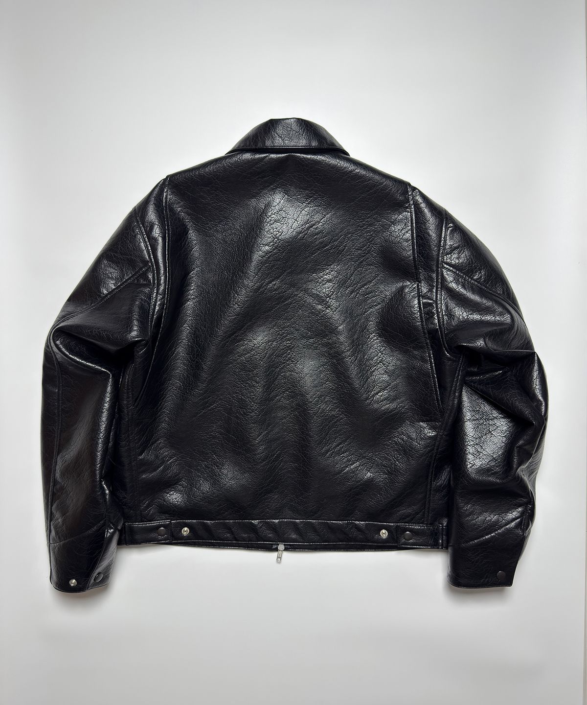 시티스트리트(CITY STREET) DIRTY FAUX LEATHER  WORK JACKET - BLACK