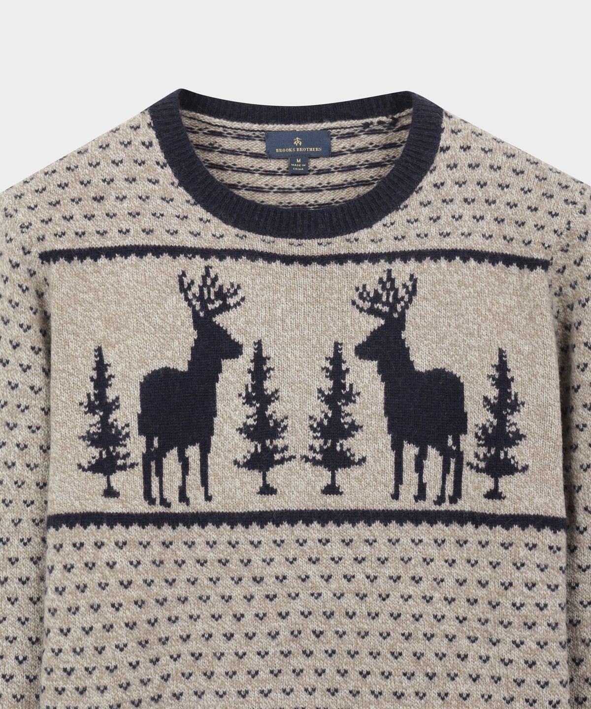 브룩스 브라더스(BROOKS BROTHERS) 울 아카이브 무스 크루넥 스웨터 (네이비) (BBWRMFF401)