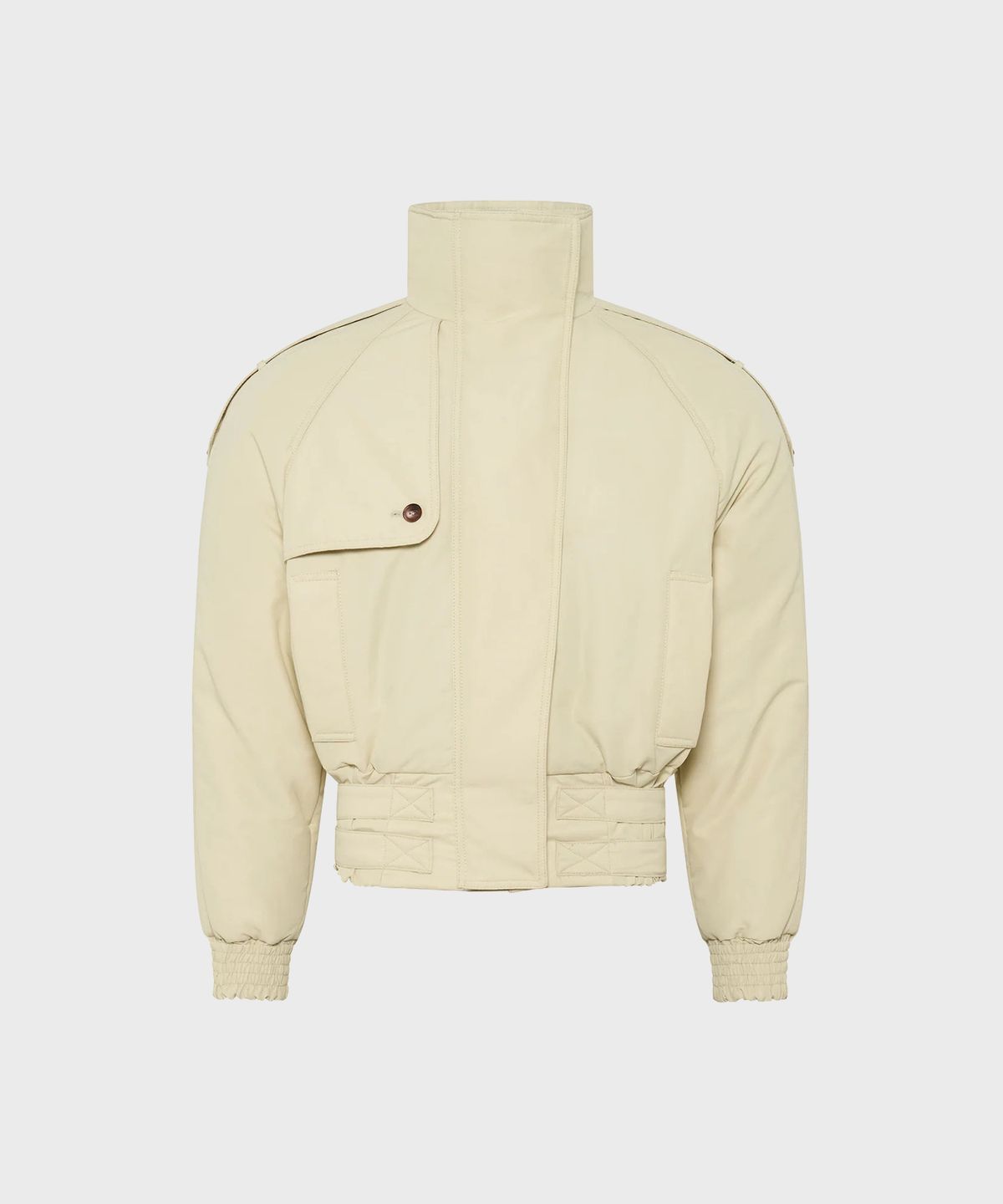 마린 세르(MARINE SERRE) (U) 리제너레이티드 개버딘 트윌 봄버 자켓 라이트 베이지 REGENERATED GABARDINE TWILL BOMBER JACKET BG10 LIGHT BEIGE