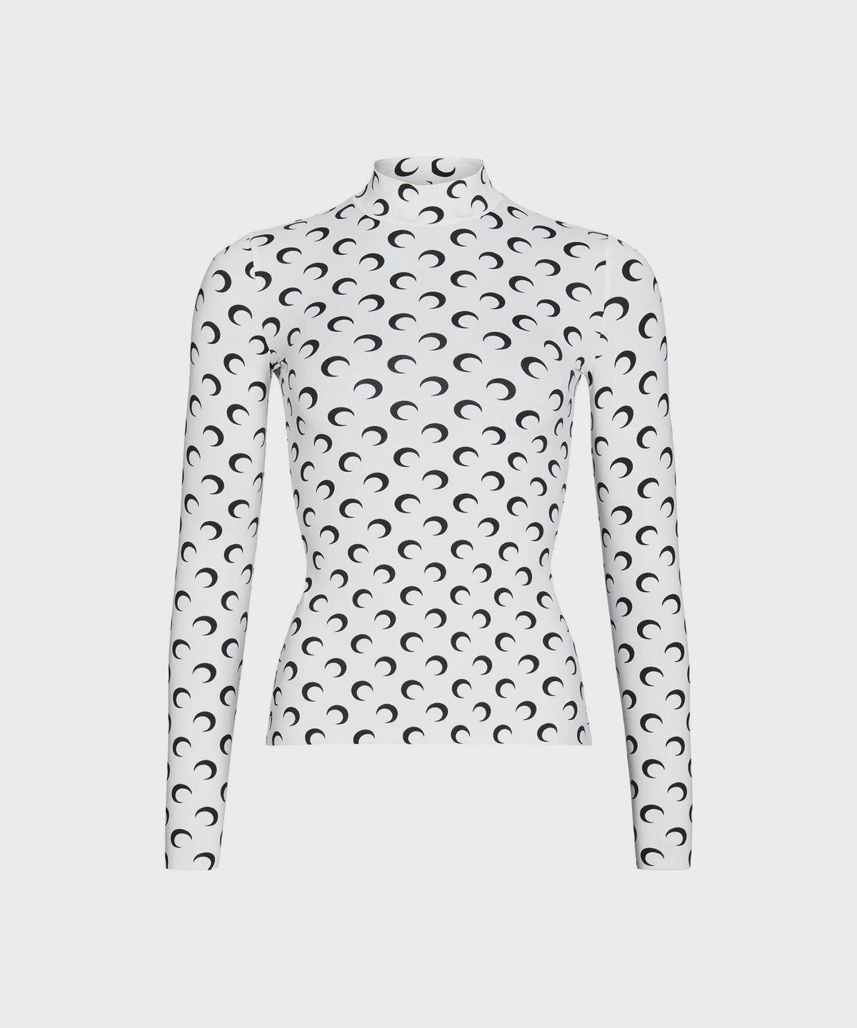 마린 세르(MARINE SERRE) (W) 문 프린티드 저지 롱슬리브 하이넥 탑 옵티컬 화이트 MOON PRINTED JERSEY LS HIGHNECK TOP WH00 OPTICAL WHITE