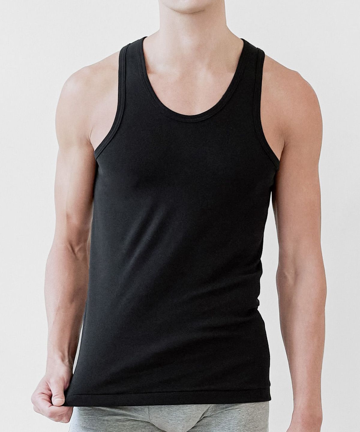 트라이(TRY) [2PACK] T Stretch Cotton Tank Top_BLACK
