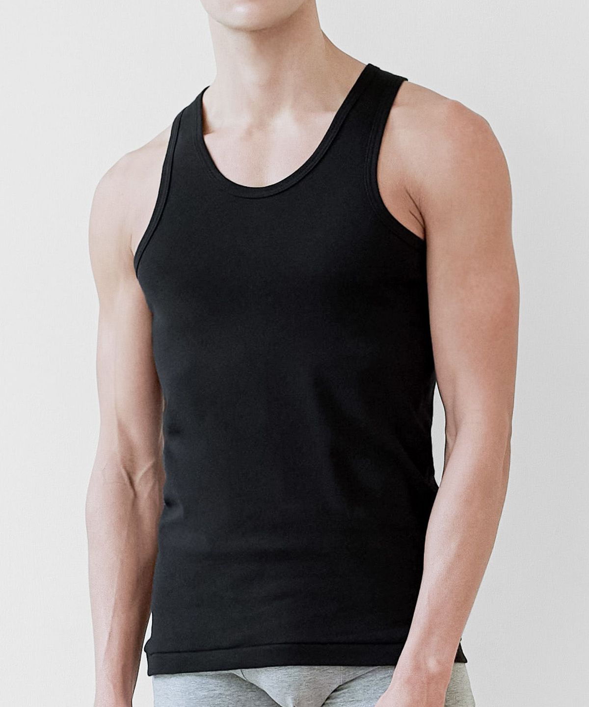 트라이(TRY) [2PACK] T Stretch Cotton Tank Top_BLACK