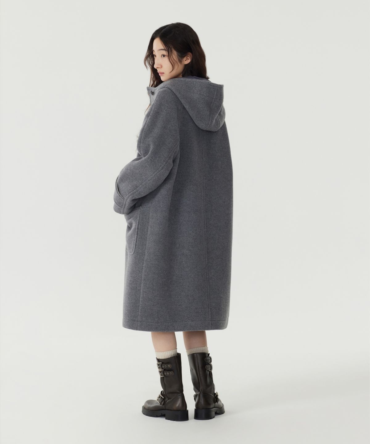 커버낫 우먼(COVERNAT WOMAN) 우먼 에딘 울 더플코트 Melange Gray