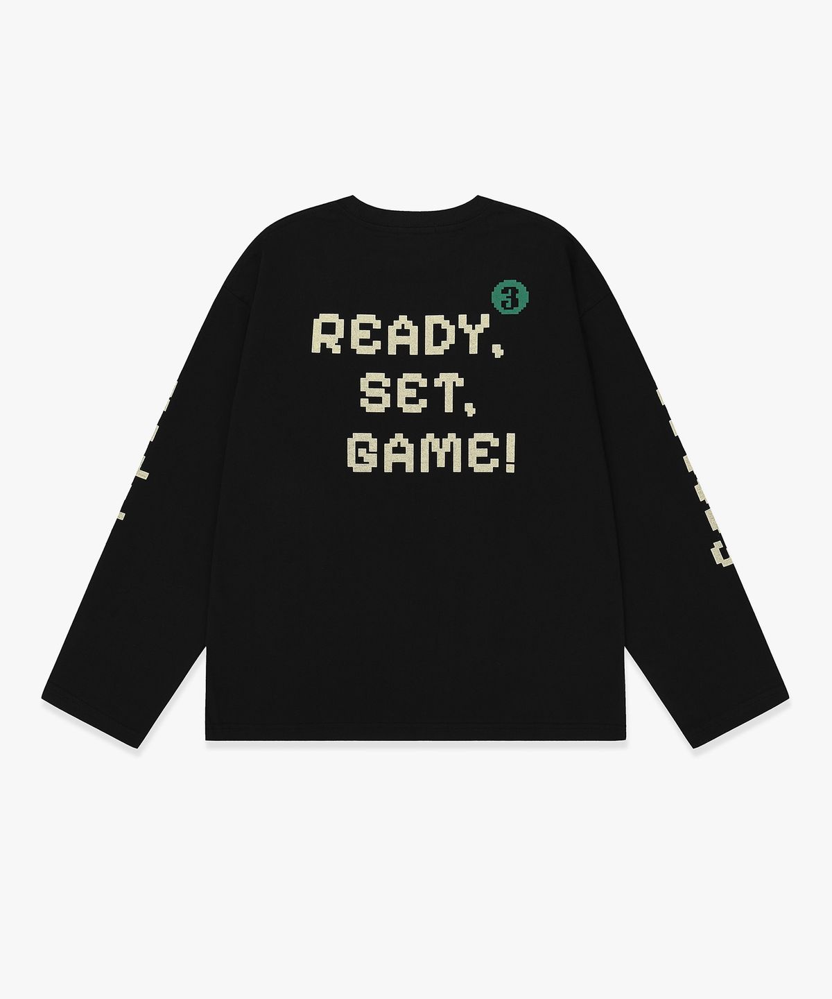 트리마치(TRIMARCH) Tri Oversized Long Sleeve print t-shirt Black