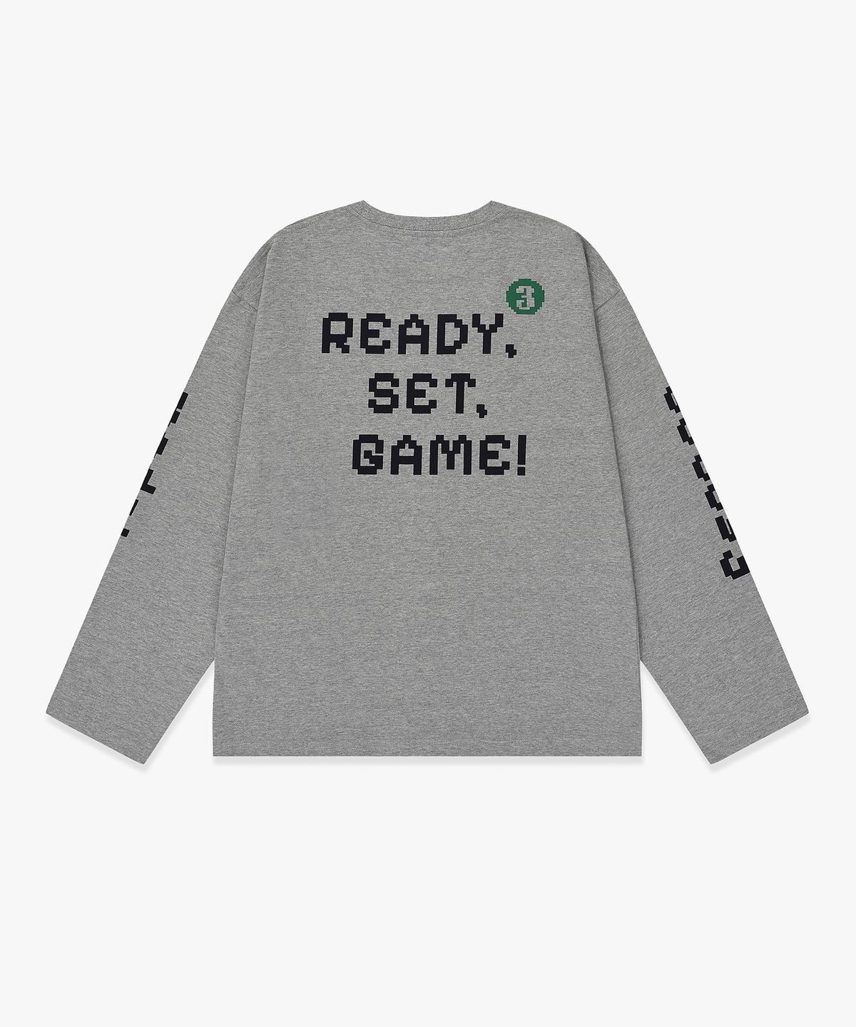 트리마치(TRIMARCH) Tri Oversized Long Sleeve print t-shirt Light Grey