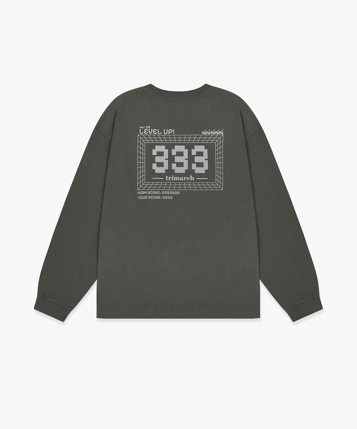 트리마치(TRIMARCH) Tri Oversized Long Sleeve back print Khaki