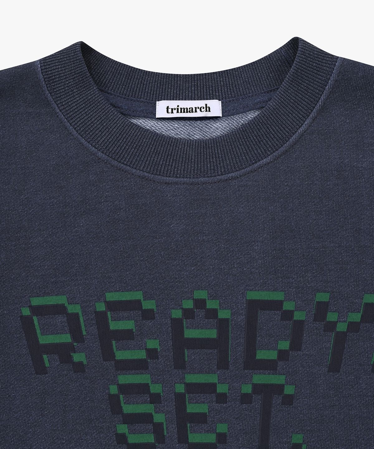 트리마치(TRIMARCH) Tri / Tyranno semi-crop sweatshirt / Blue