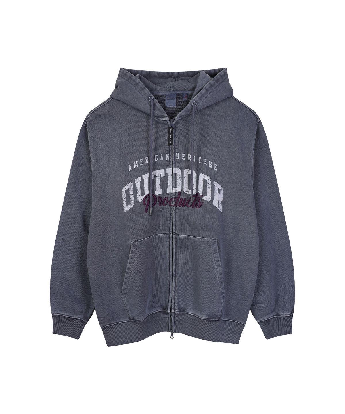 아웃도어 프로덕츠(OUTDOOR PRODUCTS) LETTERING LOGO ZIP-UP HOODIE (BLUE)