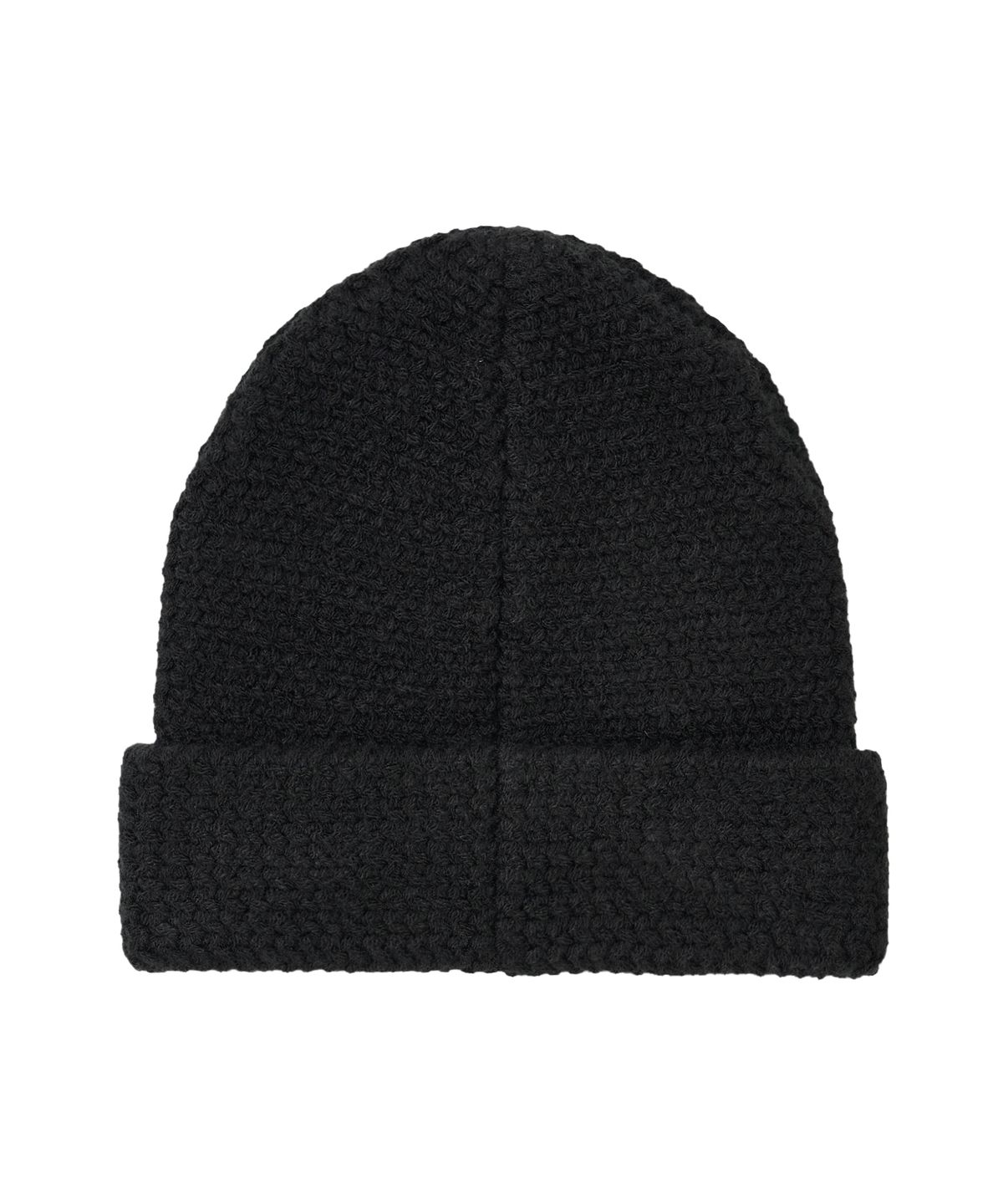 우알롱(WOOALONG) Folded Label Knit Beanie - BLACK