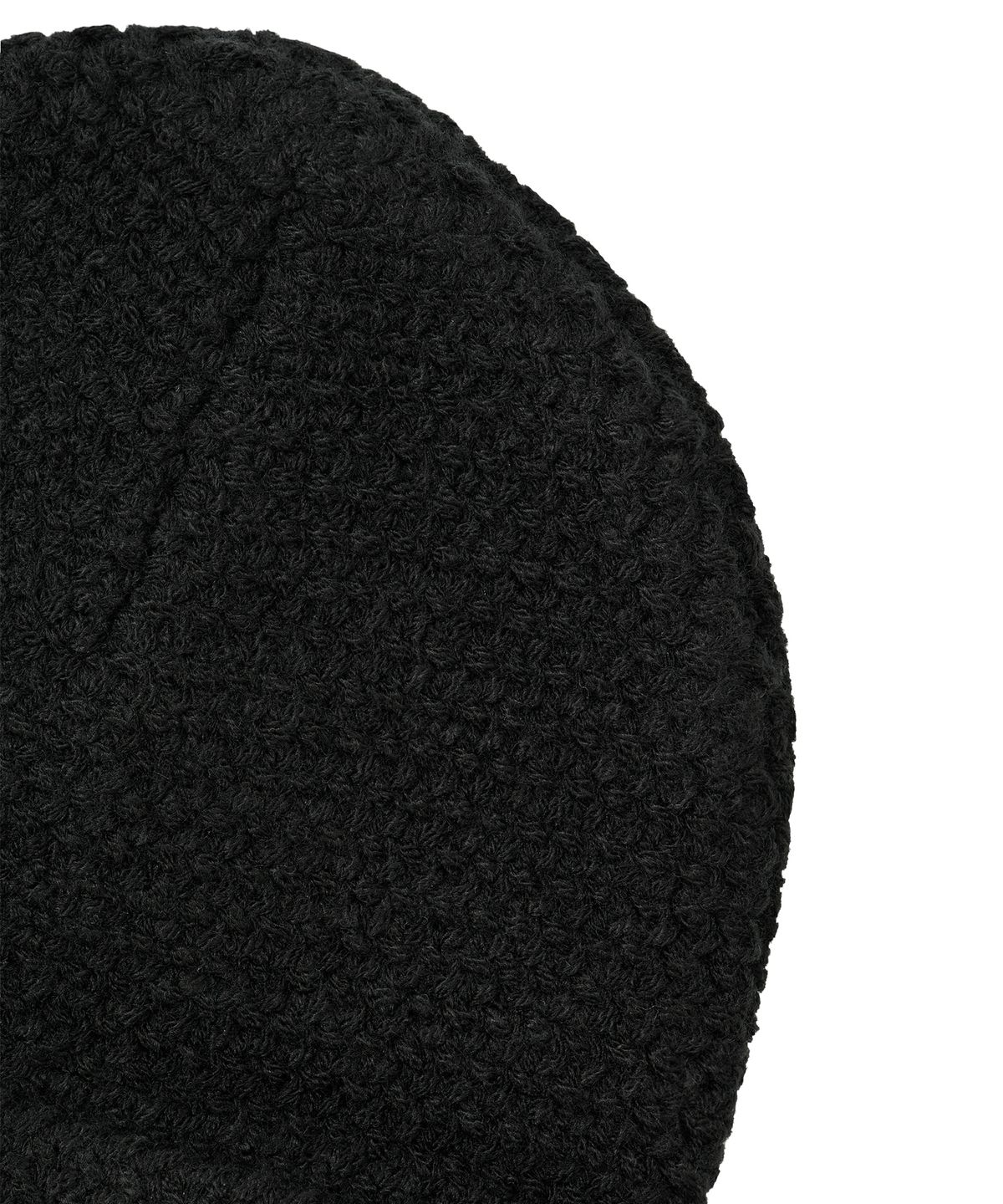 우알롱(WOOALONG) Folded Label Knit Beanie - BLACK