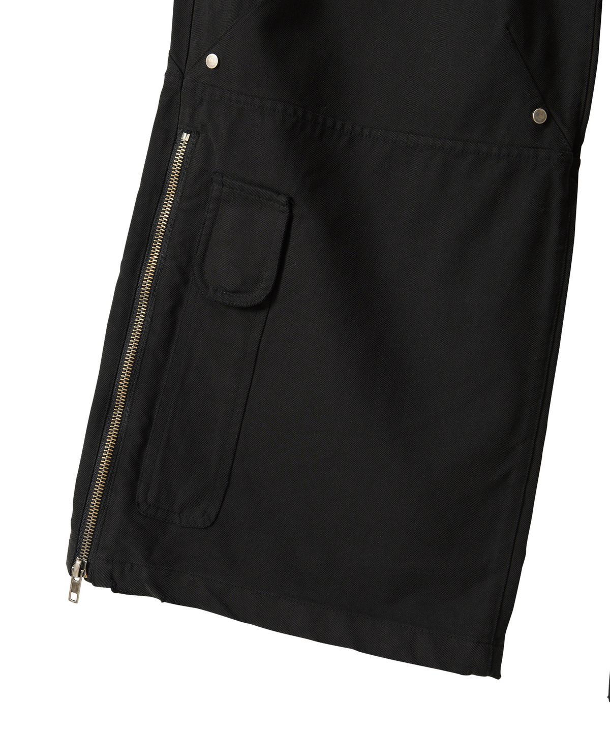 우알롱(WOOALONG) Lowrise Washed Curve Cargo Pants - BLACK