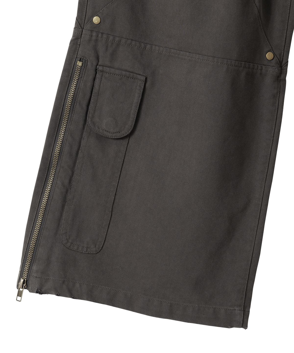 우알롱(WOOALONG) Lowrise Washed Curve Cargo Pants - KHAKI