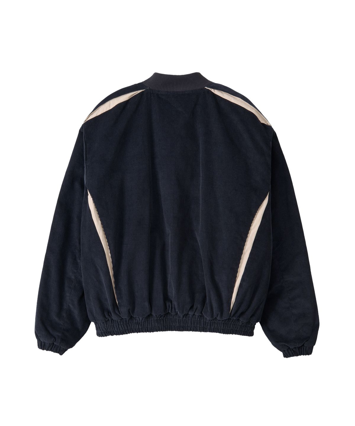 우알롱(WOOALONG) Corduroy Contrast Quilted Blouson - NAVY