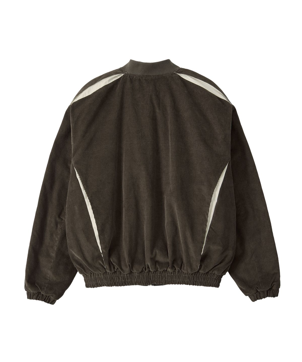 우알롱(WOOALONG) Corduroy Contrast Quilted Blouson - BROWN