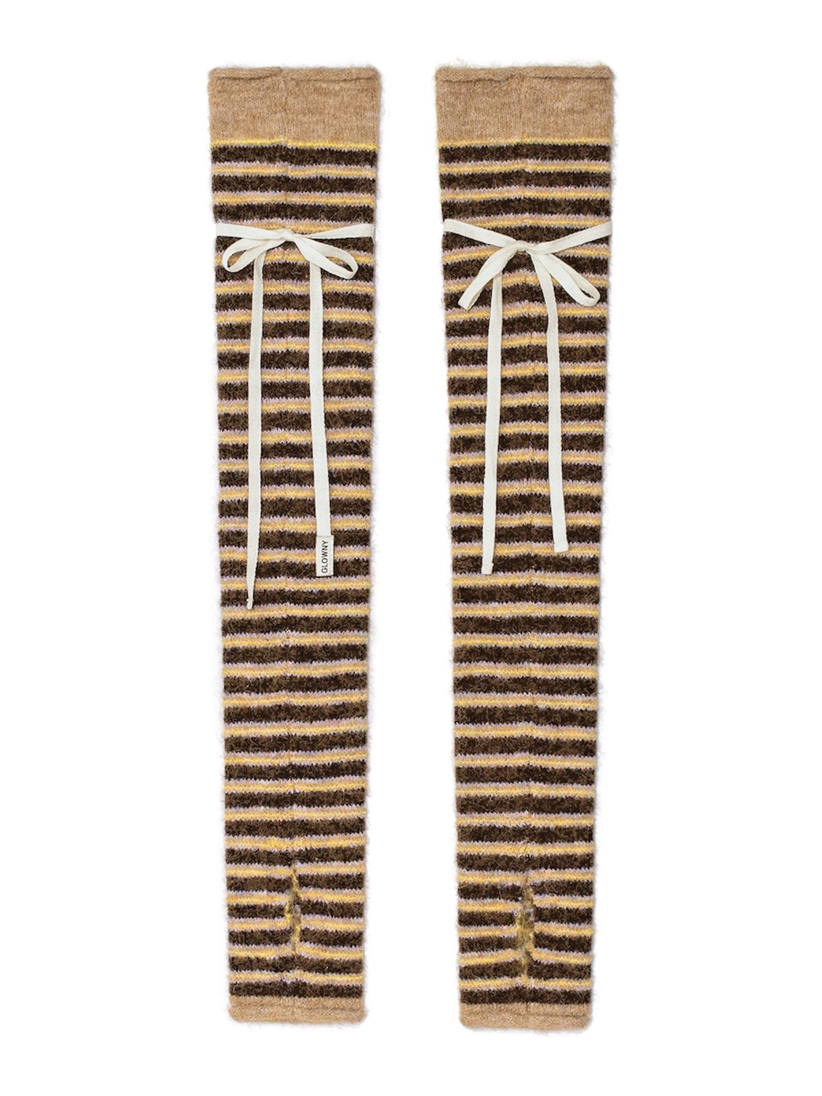글로니(GLOWNY) SUNDAE STRIPE KNIT WARMER (BROWN)