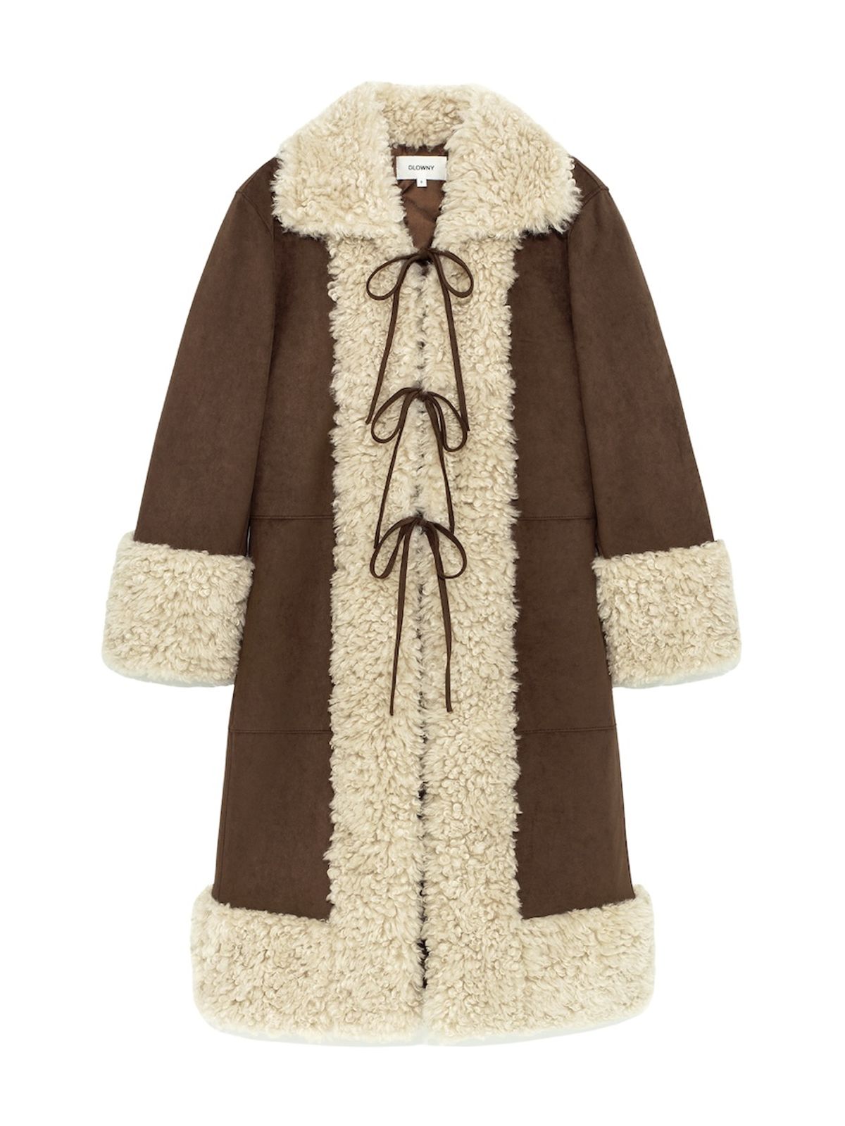 글로니(GLOWNY) OLSEN FUR COAT (BROWN)