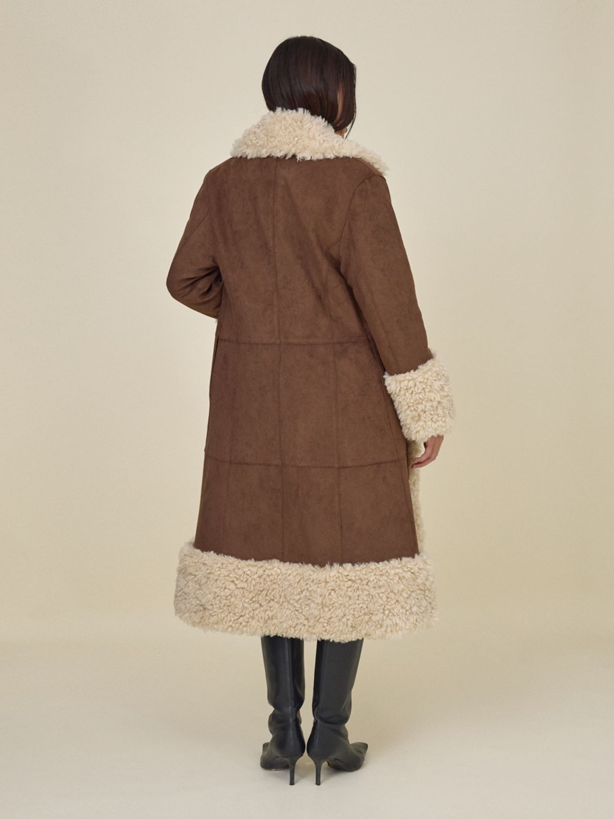 글로니(GLOWNY) OLSEN FUR COAT (BROWN)