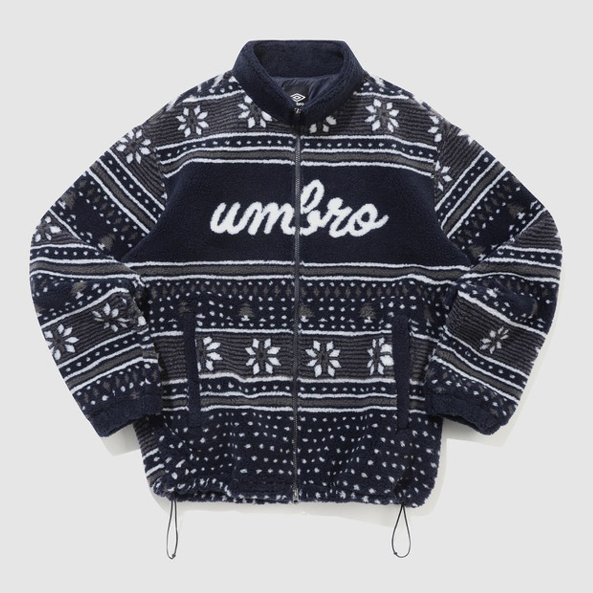 엄브로(UMBRO) 노르딕 패턴 플리스 스탠넥 자켓 네이비 UQ323CFJ92