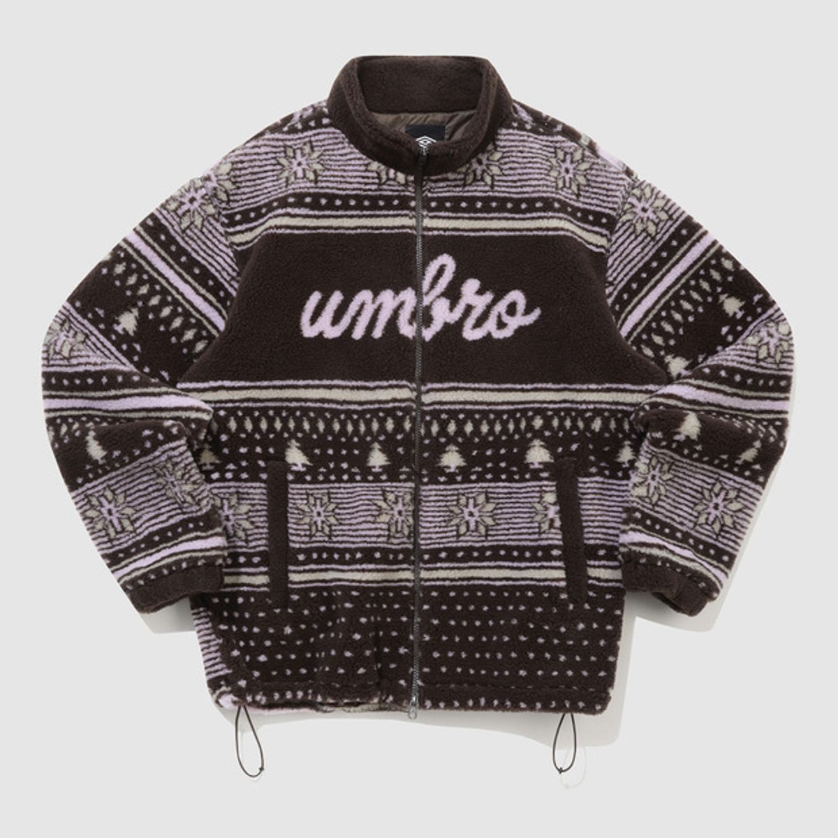 엄브로(UMBRO) 노르딕 패턴 플리스 스탠넥 자켓 브라운 UQ323CFJ92