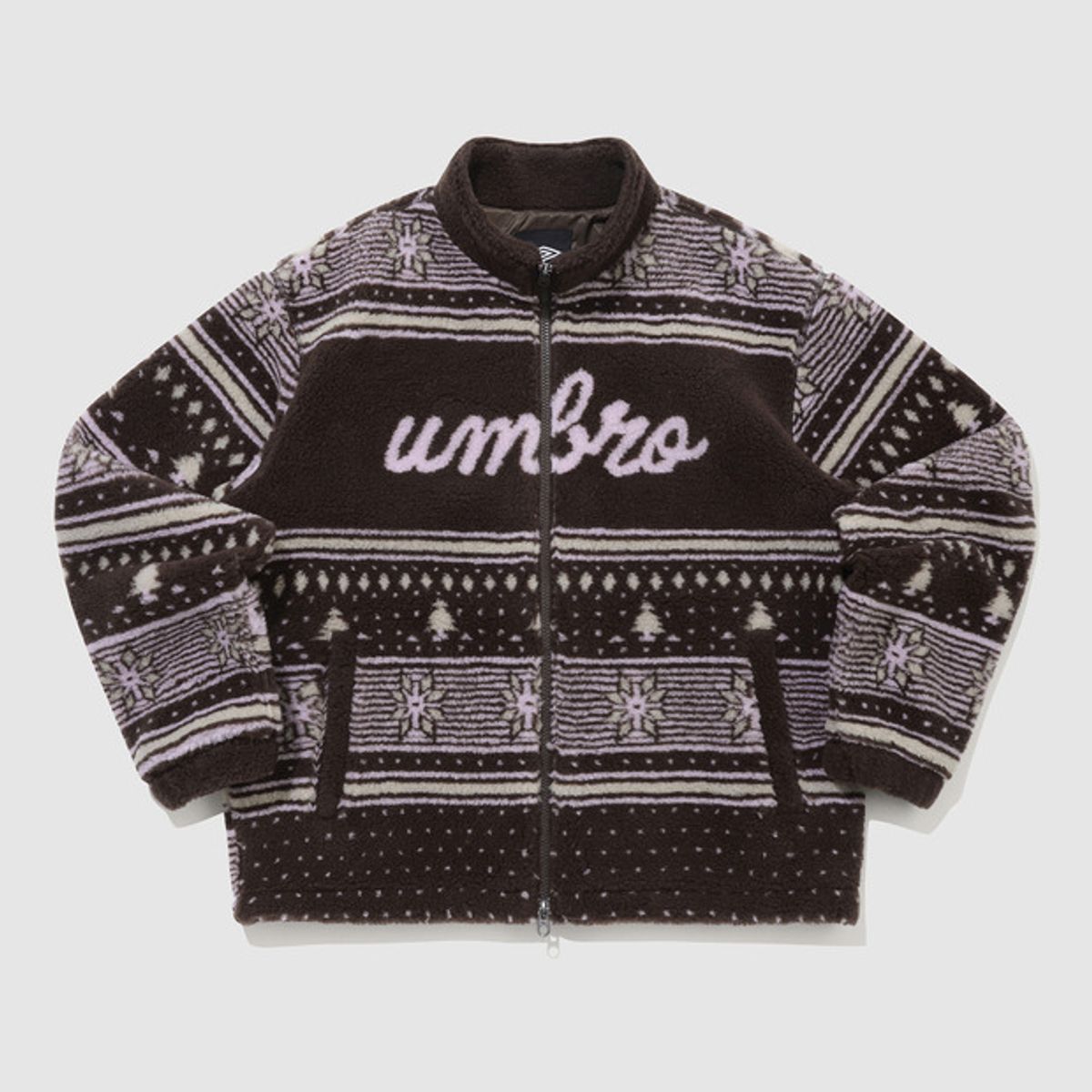 엄브로(UMBRO) 노르딕 패턴 플리스 스탠넥 자켓 브라운 UQ323CFJ92