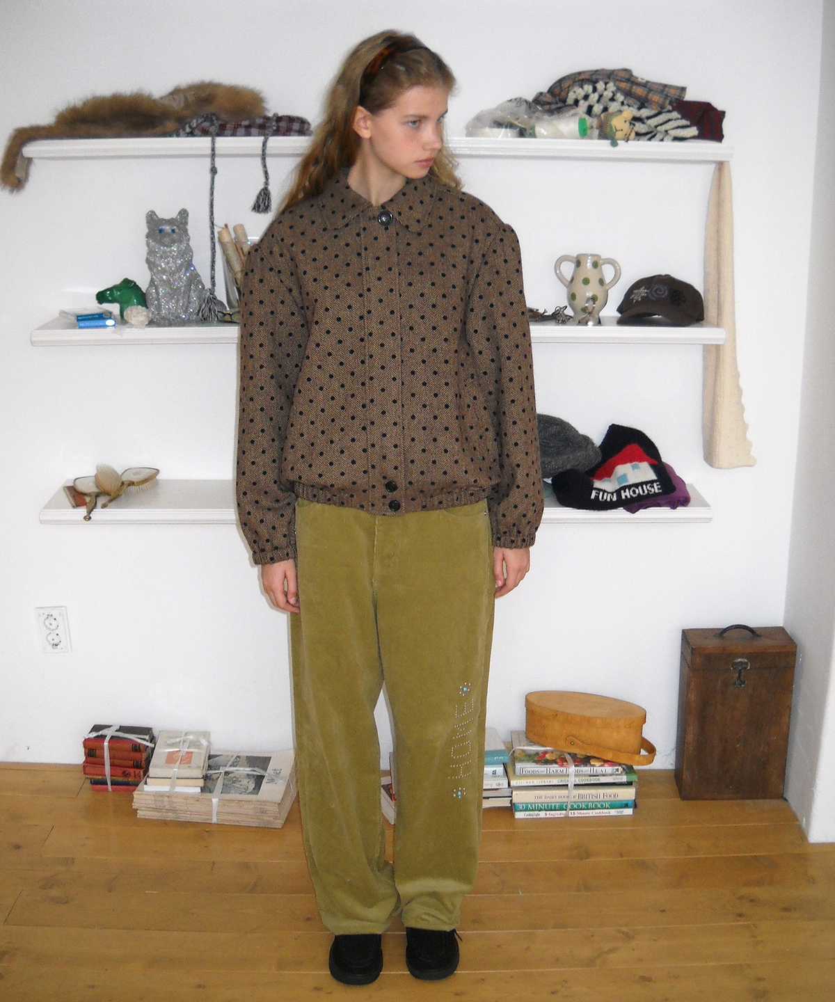 펀프롬펀(FUNFROMFUN) Dotted Herringbone Jacket, Brown