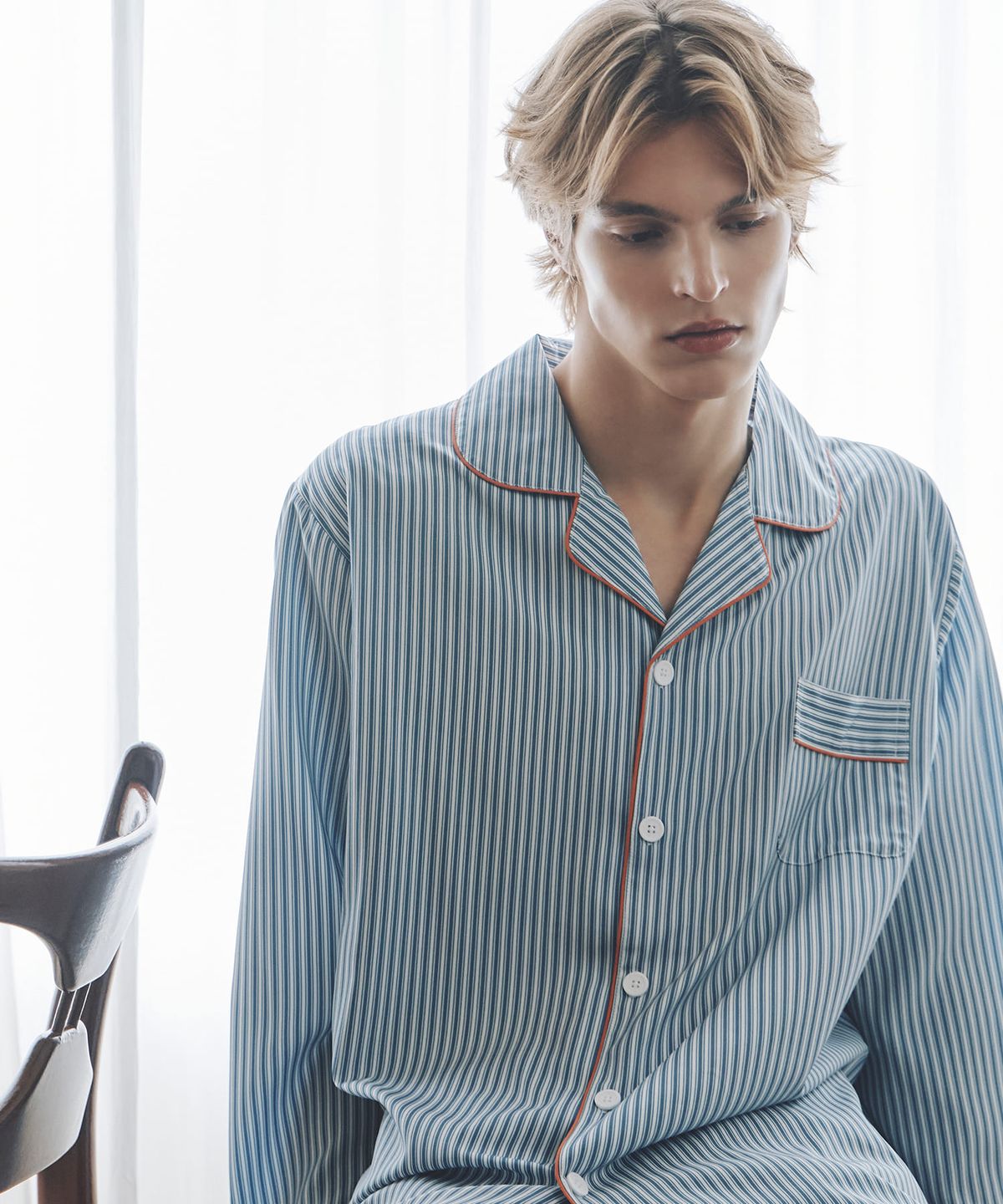 세이드(CEID) [2PACK] [uni] 클래식 스카이 앰버 긴팔 파자마 셋업 - 스카이 블루