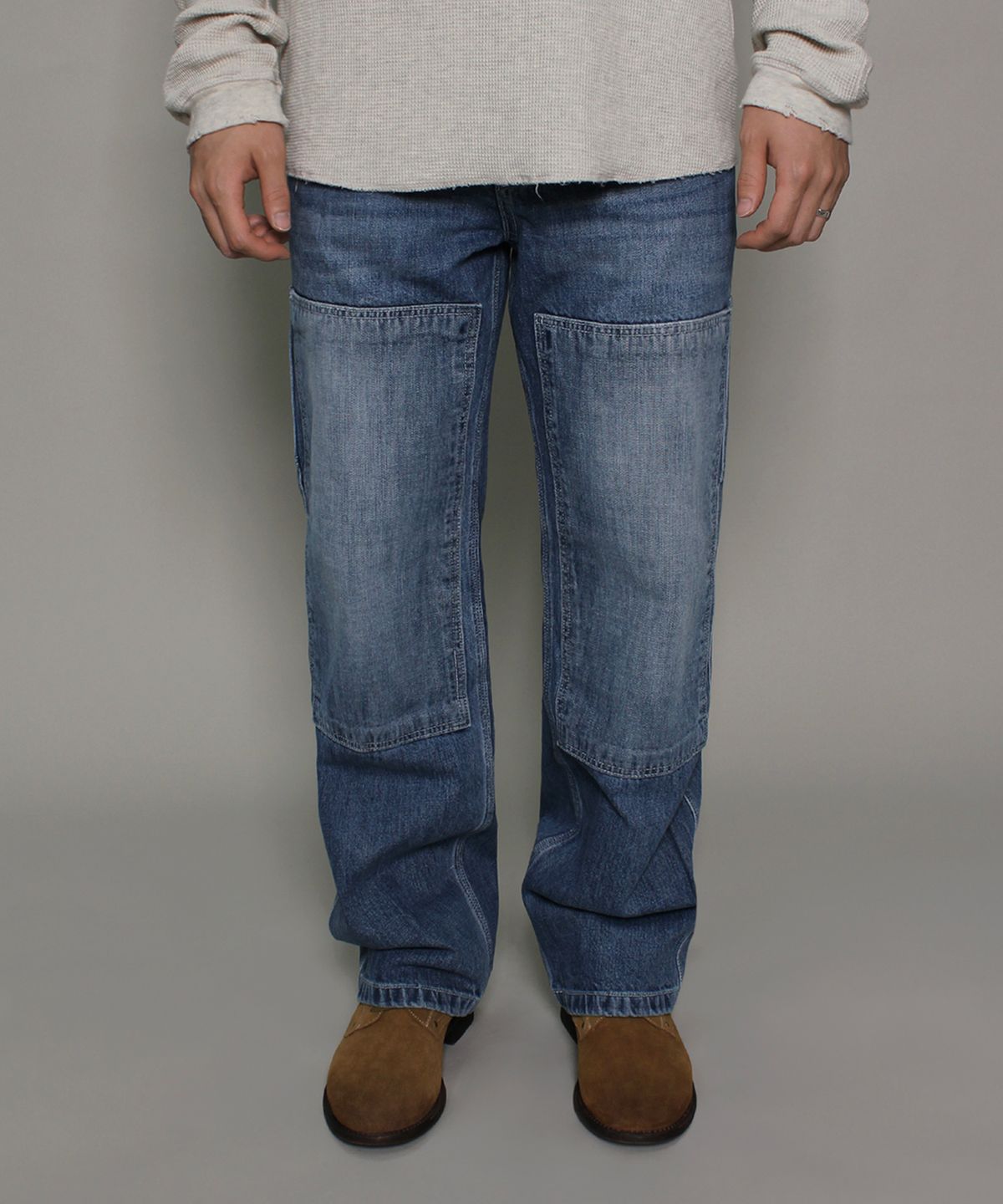 러스틱클럽(RUSTICCLUB) RC DOUBLE KNEE WASHED DENIM PANTS_BLUE