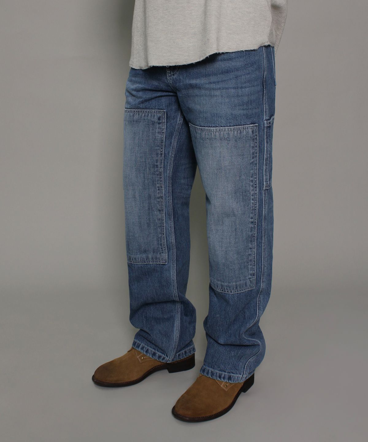 러스틱클럽(RUSTICCLUB) RC DOUBLE KNEE WASHED DENIM PANTS_BLUE