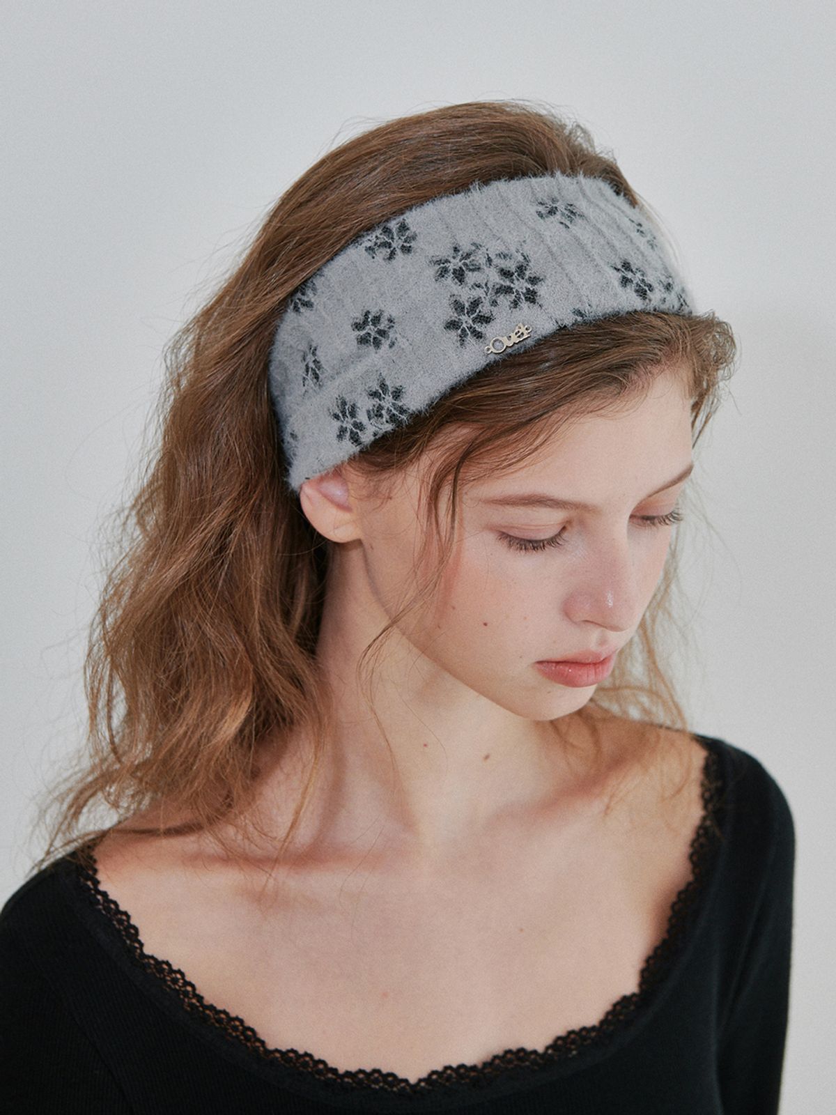 오앨(OUEL) BLOOM KNIT HAIRBAND_GREY