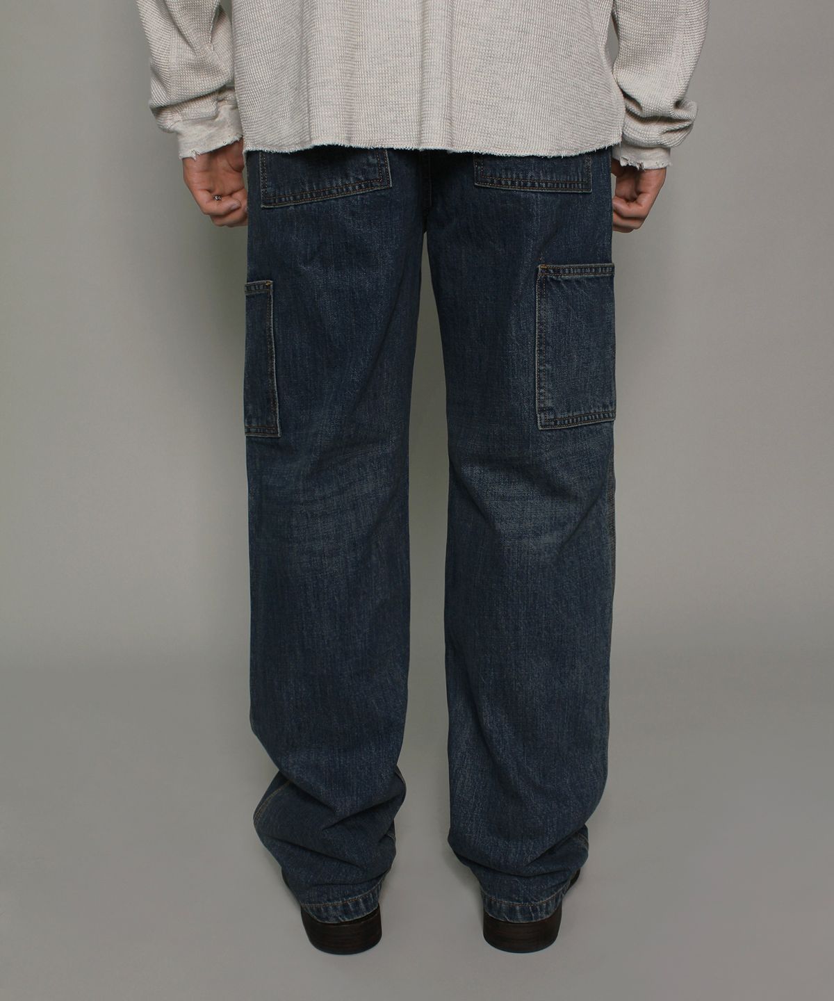 러스틱클럽(RUSTICCLUB) RC DOUBLE KNEE WASHED DENIM PANTS_DEEP BLUE