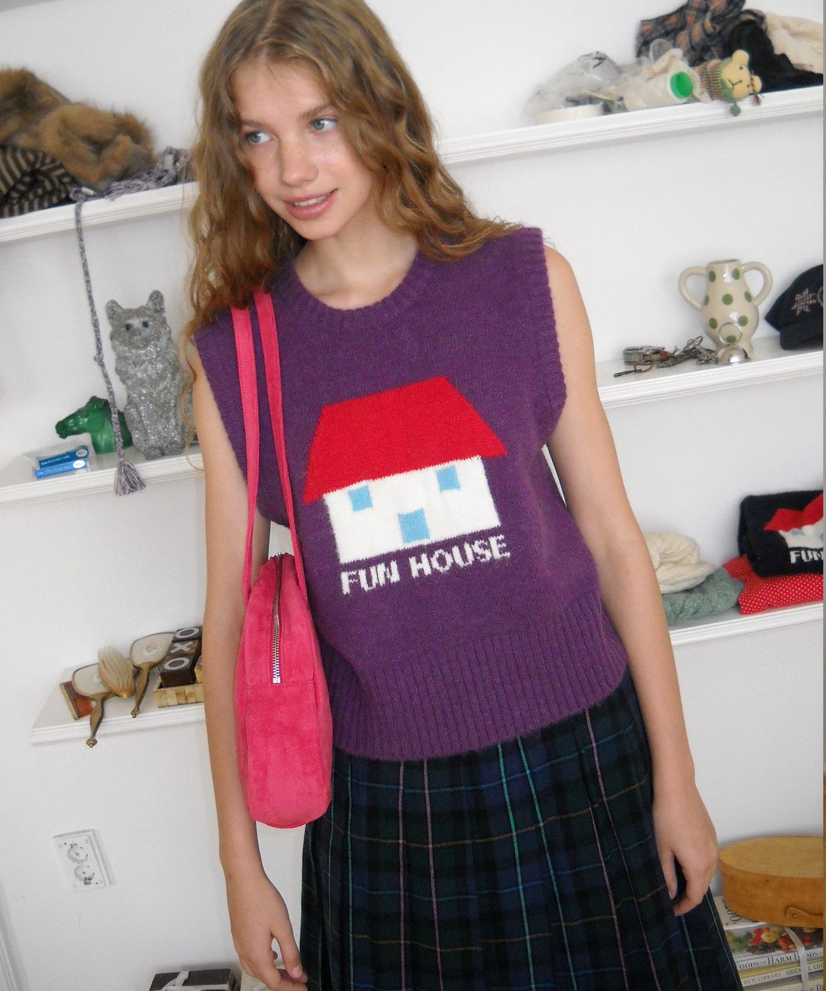 펀프롬펀(FUNFROMFUN) Fun House Knit Vest, Purple
