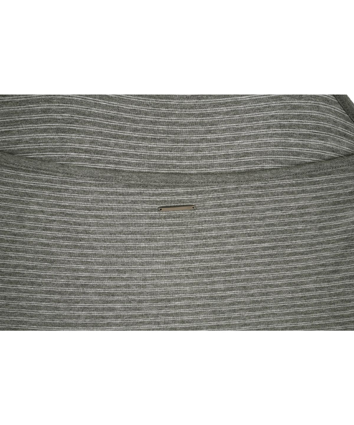하드코어 해피니스(HARDCORE HAPPINESS) 원숄더 버튼 레이어드 티셔츠_그레이