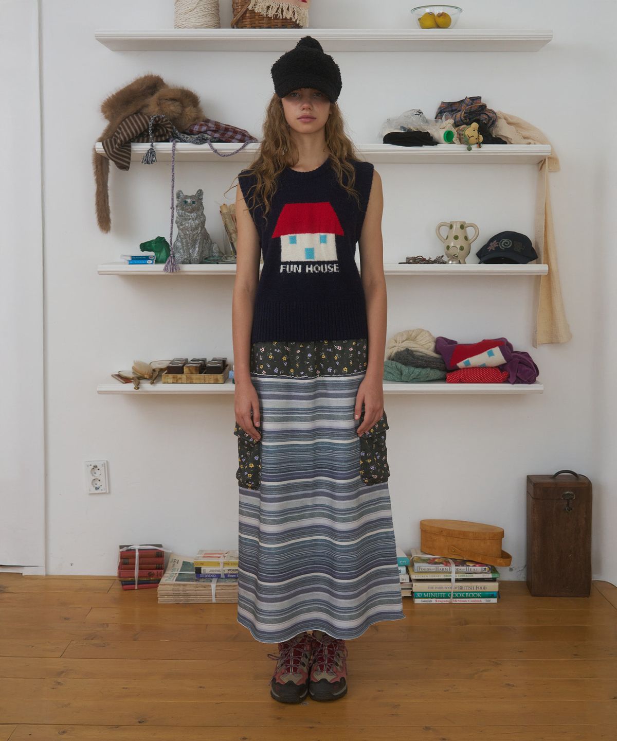 펀프롬펀(FUNFROMFUN) Fun House Knit Vest, Navy