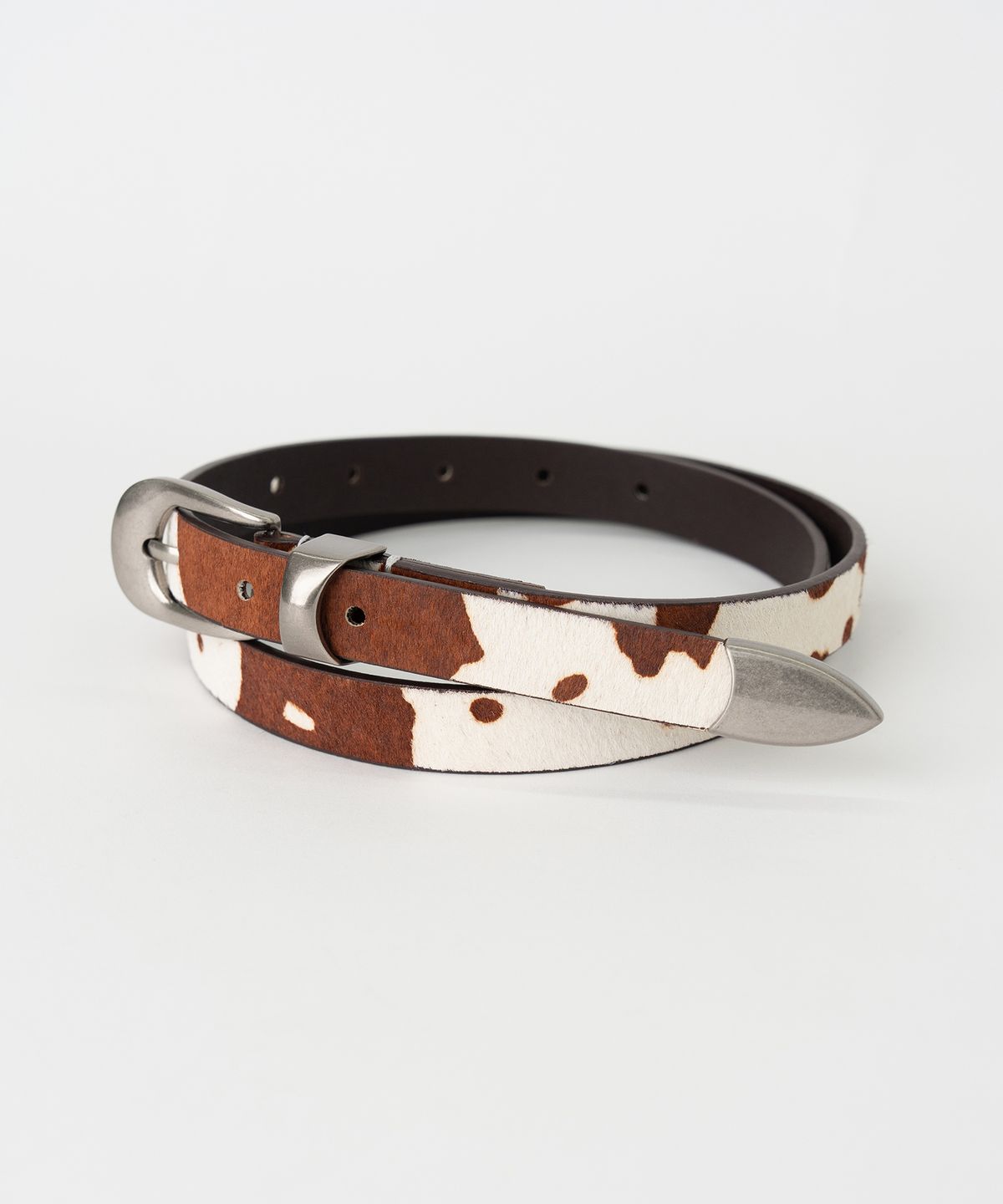 타티아나(TATIANA) BT8073 카우 패턴 헤어카프 레더 벨트 18mm