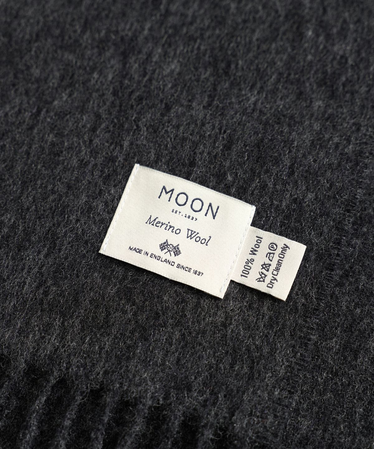 아브라함문(ABRAHAM MOON) 메리노울 머플러 25cm - 다크 차콜