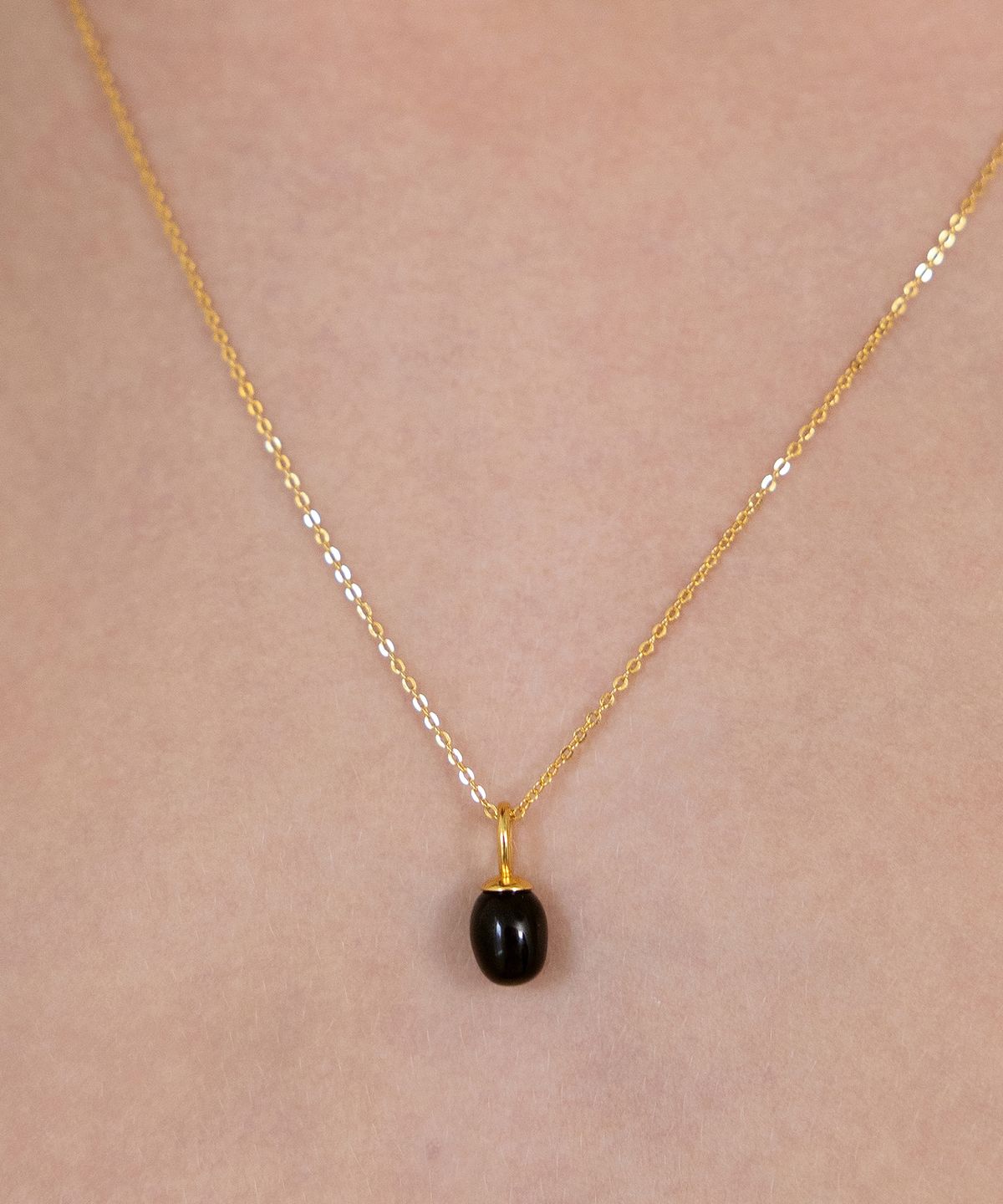 타티아나(TATIANA) (실버925) 에그 스톤 팬던트 목걸이 NZ2514 오닉스
