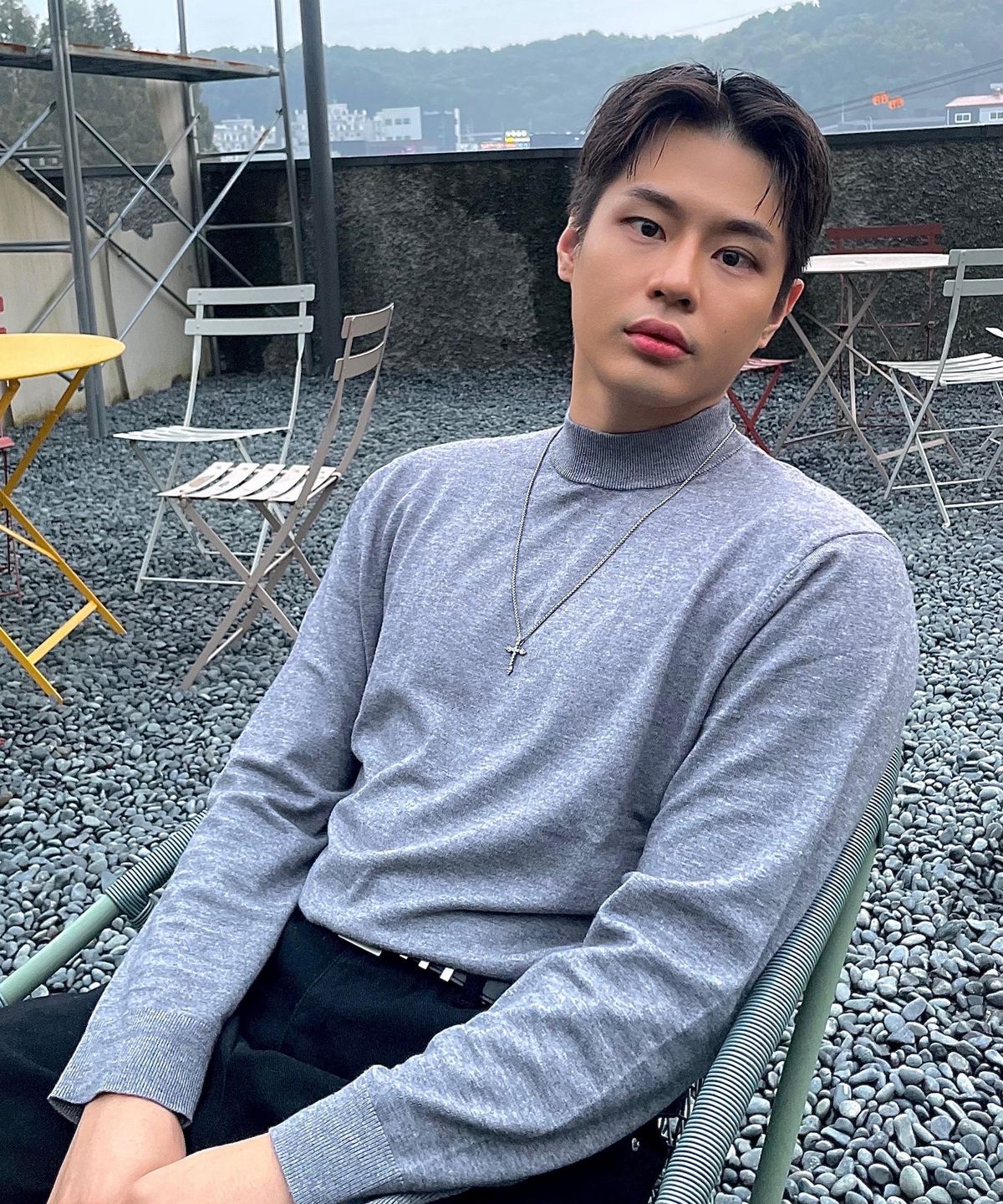 마인드브릿지(MINDBRIDGE) [ON]하프 터틀넥 데일리 니트 - 3color