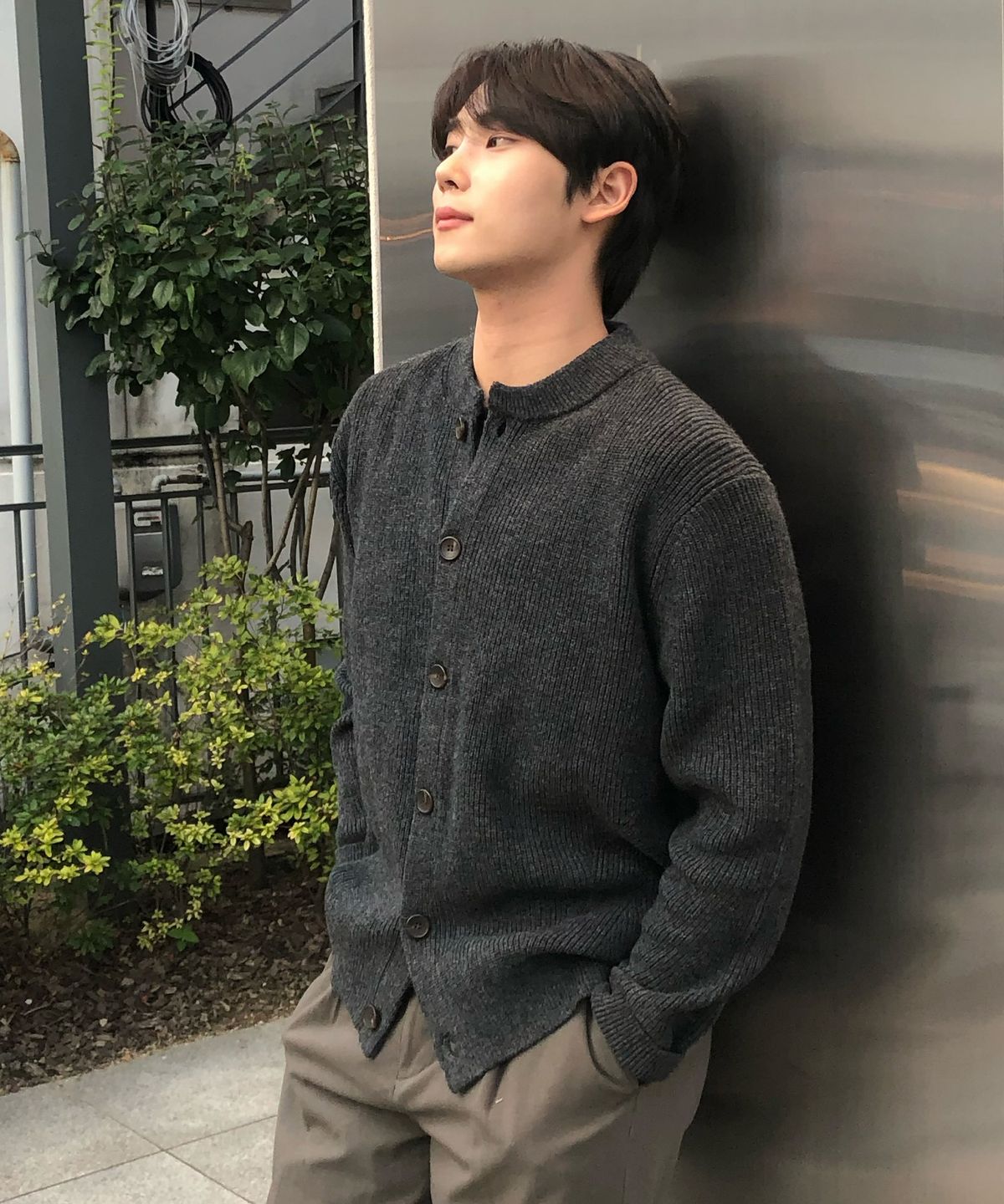 마인드브릿지(MINDBRIDGE) [ON][COMFY]울 혼방 라운드넥 세미 오버핏 가디건 - 5color