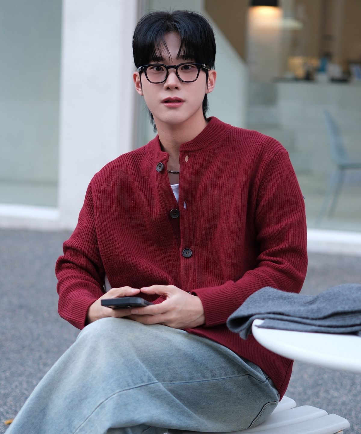마인드브릿지(MINDBRIDGE) [ON][SET][COMFY]울 혼방 라운드넥 세미 오버핏 가디건 - 5color
