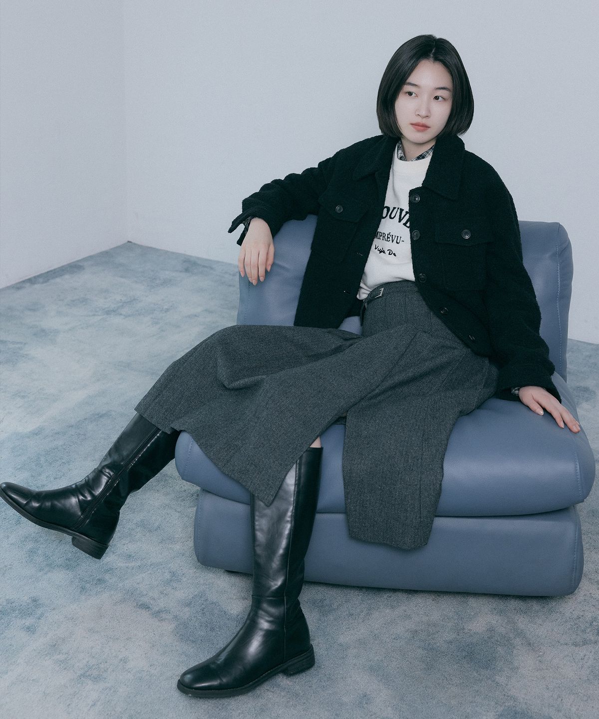 마인드브릿지 우먼(MIND BRIDGE WOMEN) [W]카라넥 부클 숏 코트