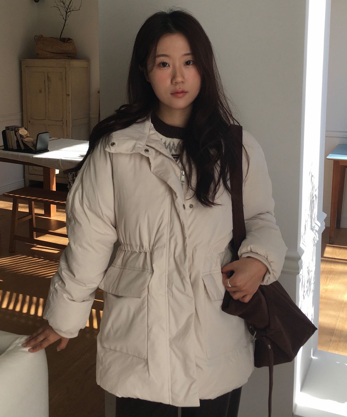 마인드브릿지 우먼(MIND BRIDGE WOMEN) [W][RDS]두굿_후드 하프 덕 다운 점퍼 - 3color
