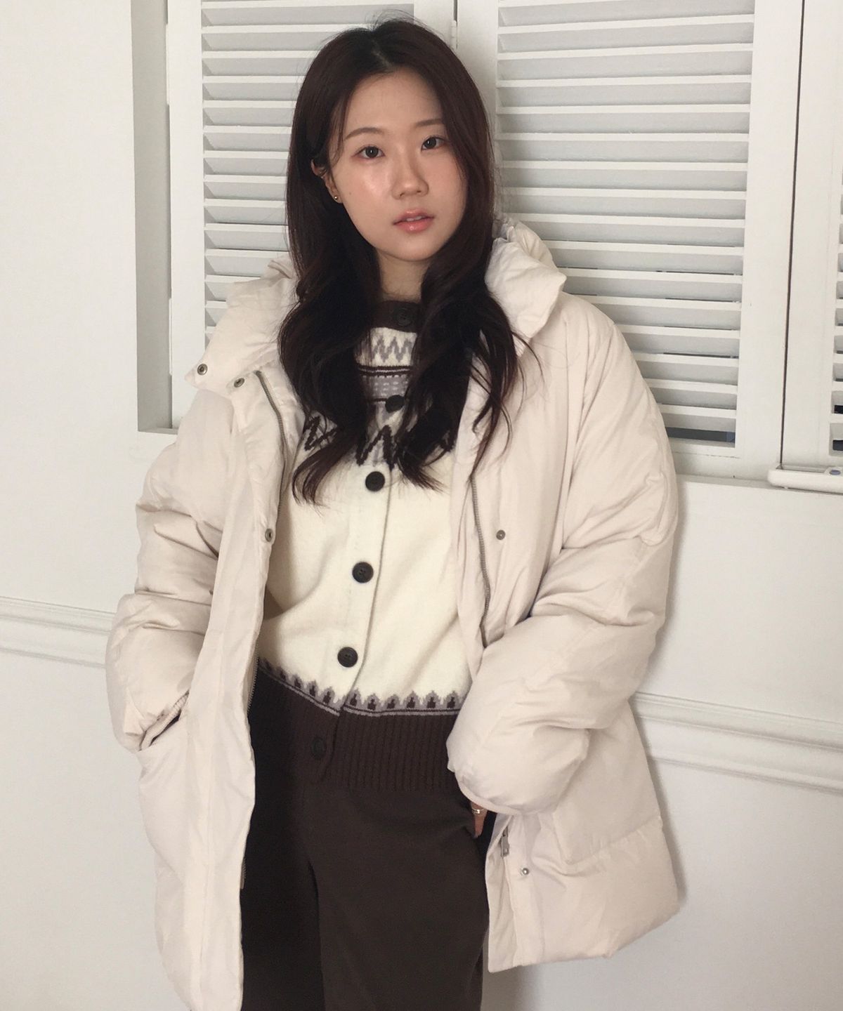 마인드브릿지 우먼(MIND BRIDGE WOMEN) [W][RDS]두굿_후드 하프 덕 다운 점퍼 - 3color