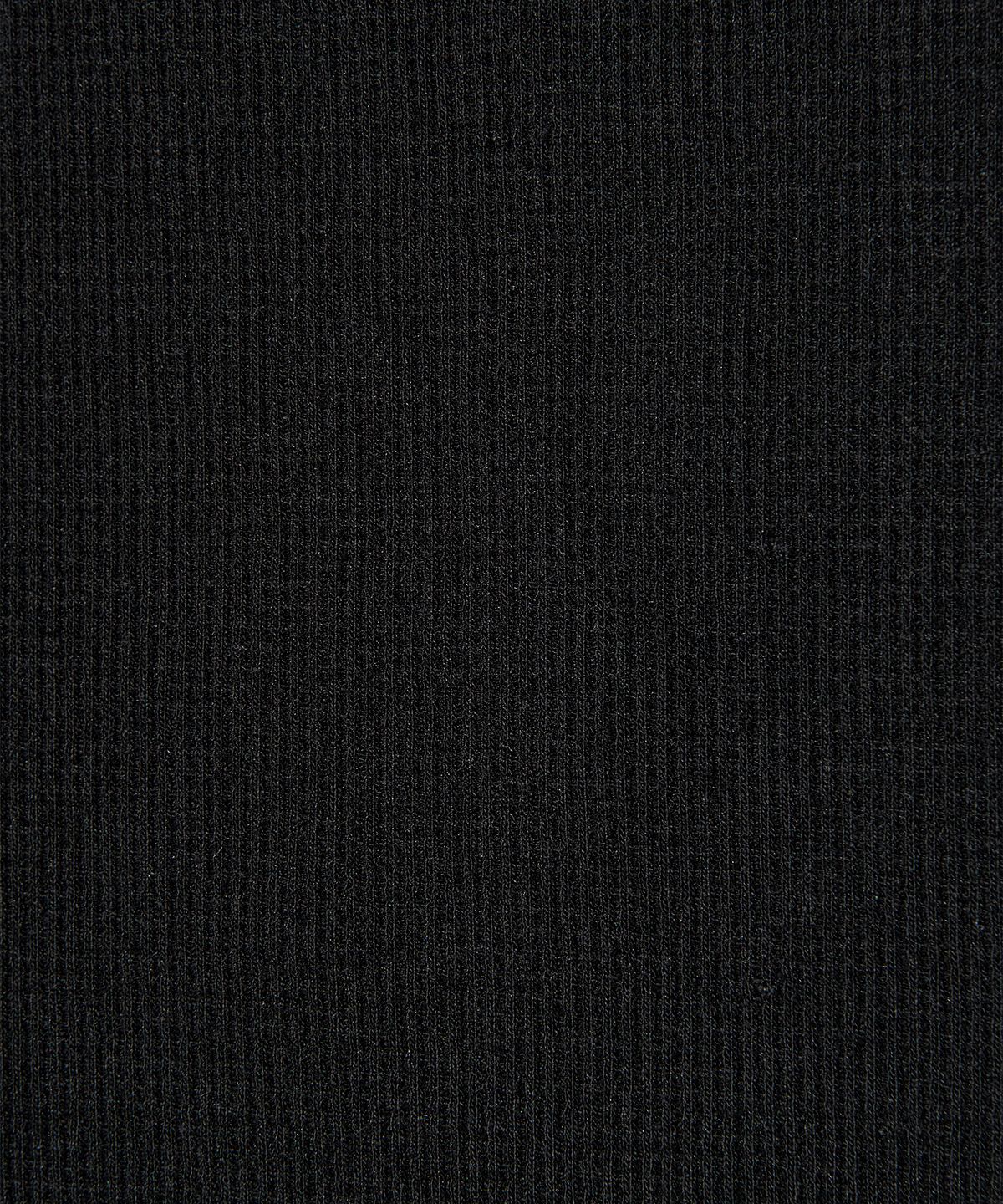 피스메이커(PIECE MAKER) FLOWER OFF-SHOULDER WAFFLE LS (BLACK)