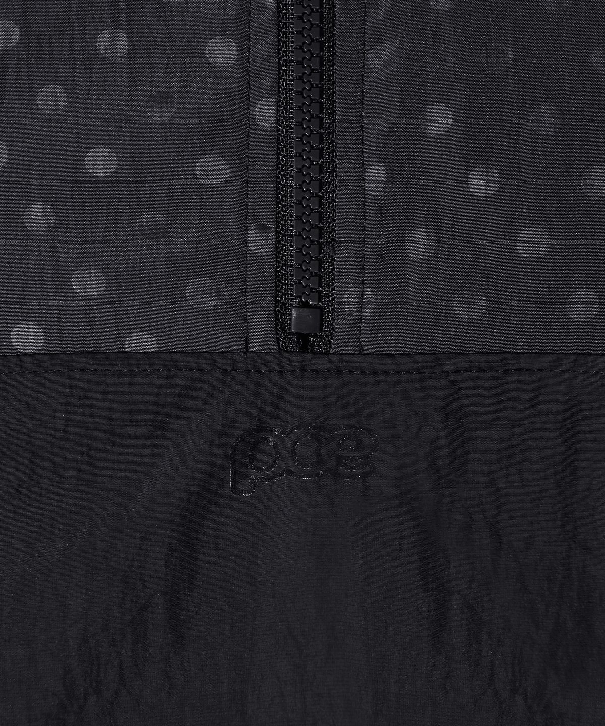 피스메이커(PIECE MAKER) DOT NYLON HALF ZIP UP (BLACK)