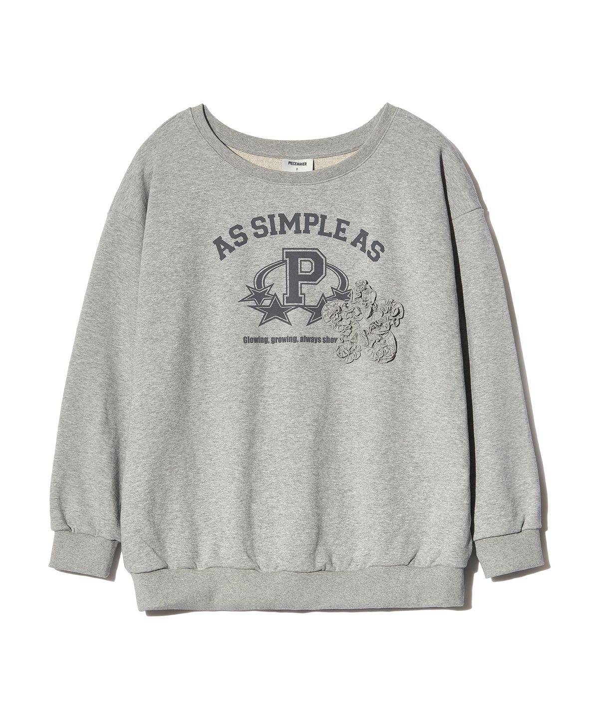 피스메이커(PIECE MAKER) ASAP FRILL OFF-SHOULDER SWEATSHIRTS (GREY)